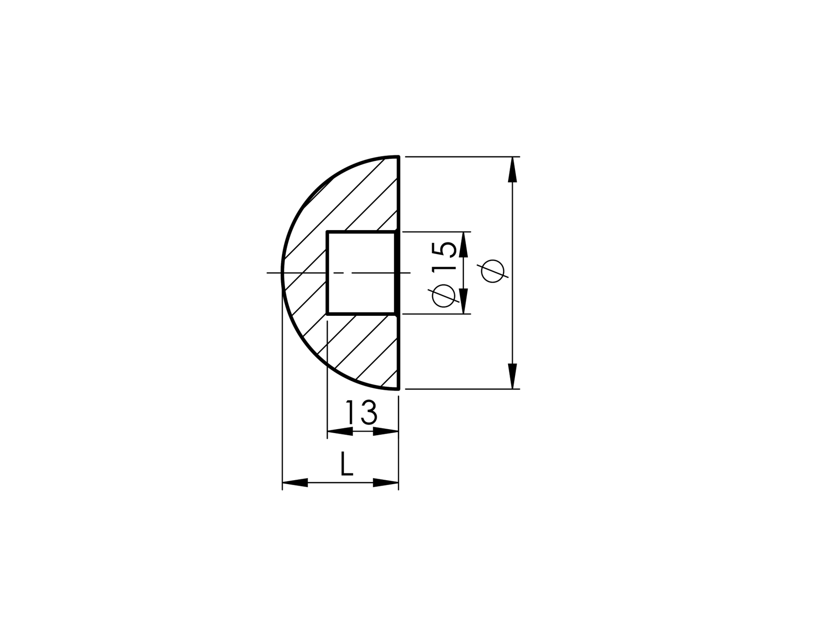 Beech half-ball end cap BUK(BEECH)