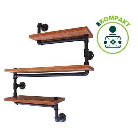 Wall shelf SNAKE redbrown - 014