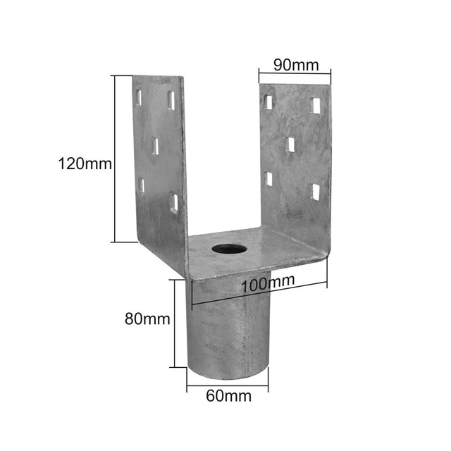 Nadstavec na zemnú skrutku Zn "U" 100x90x120x60mm