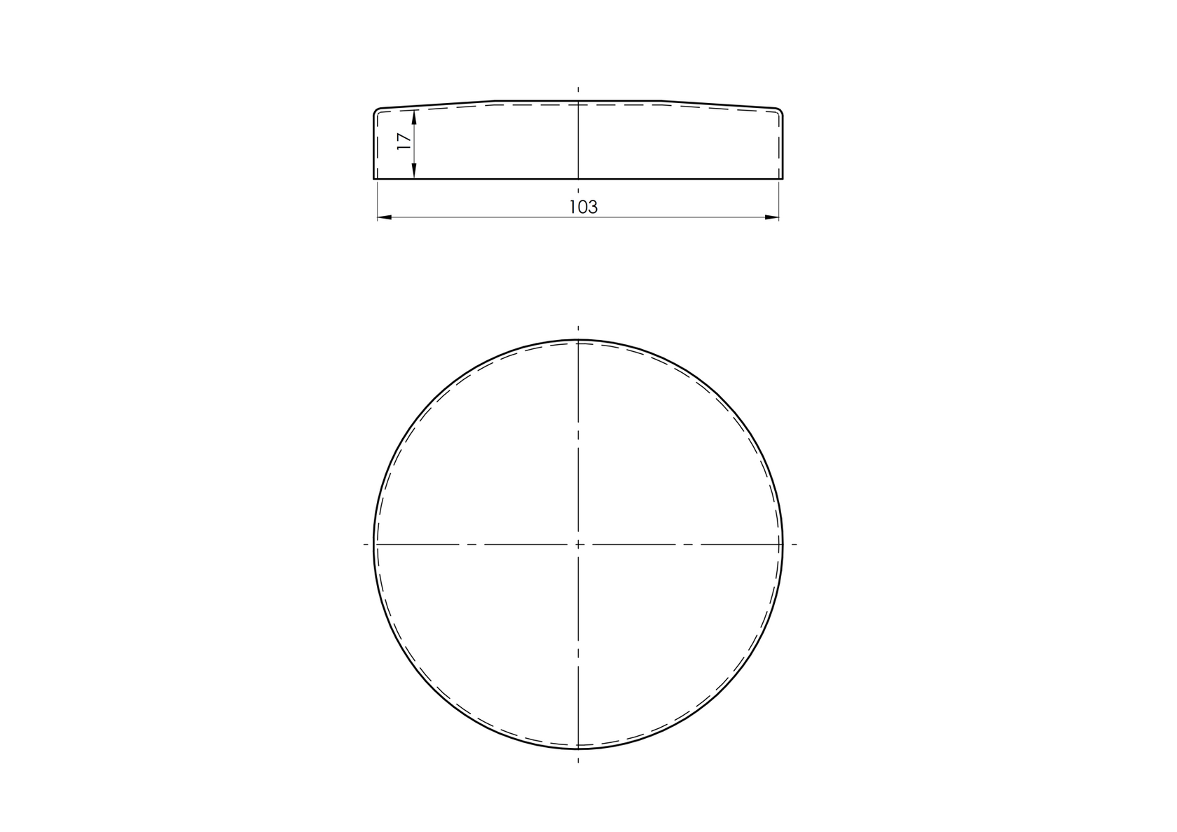 Stainless steel rosette - upper anchoring