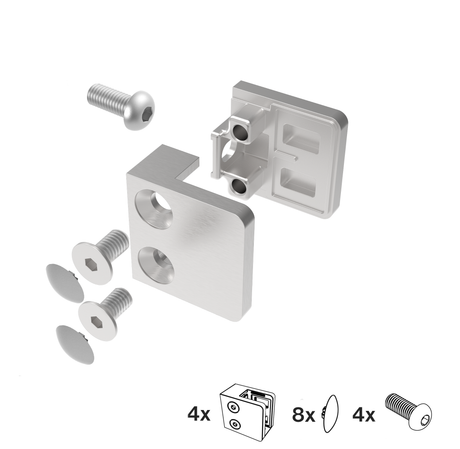 Glass clamp - set