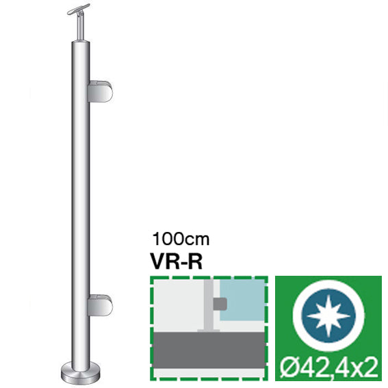 Stainless steel pole, VK-straight, right AISI304,