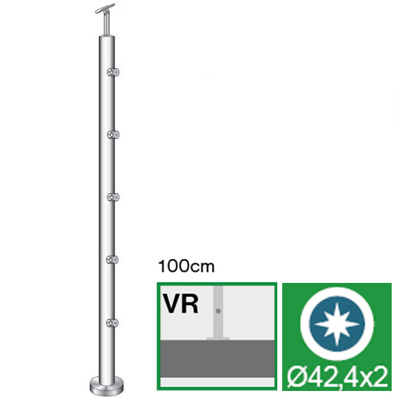 Stainless steel pole, VK-straight