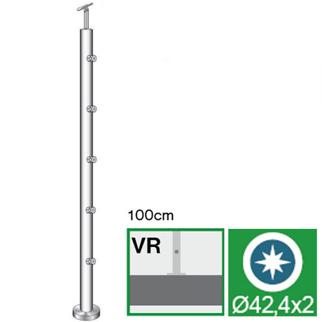 Stainless steel pole, VK-straight