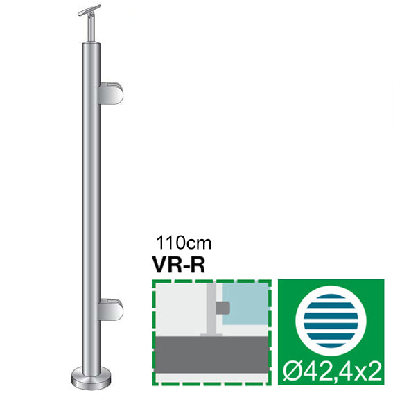 Stainless steel pole, VK-straight, right AISI304,