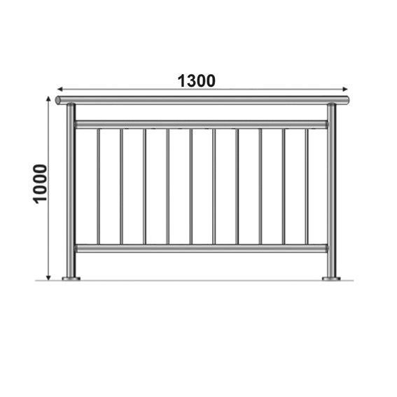 Vertical railing VR AISI304, D42,4/d12vertical/H10