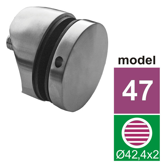 Tube glass adapter model 47 AISI316, D42,4x2/D50/H