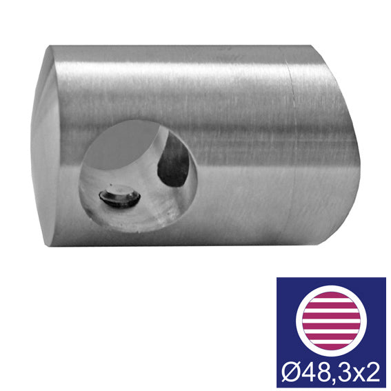 Crossbar holder right AISI316, d12/D48,3x2mm