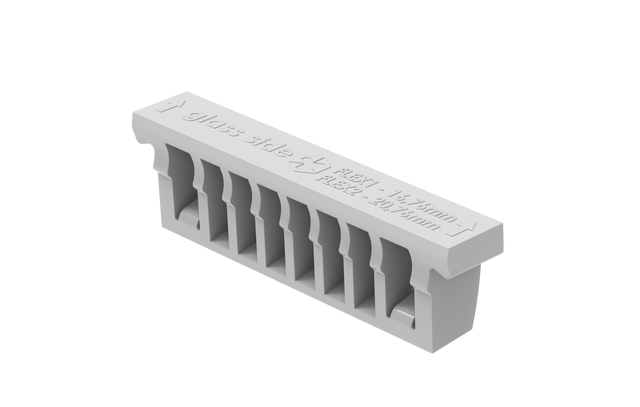 Set for adjustable glass fastening - excenter