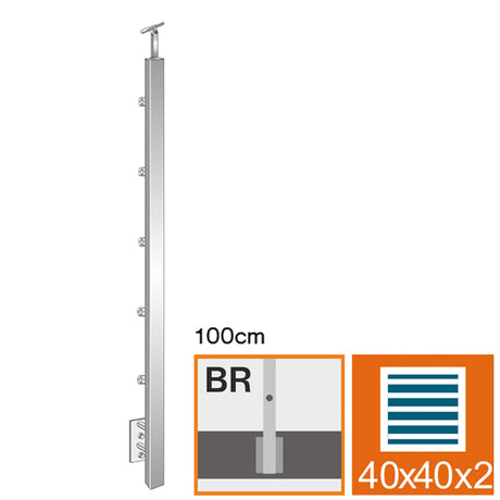 Stainless steel pole JP, BK-straight AISI304, 40x4