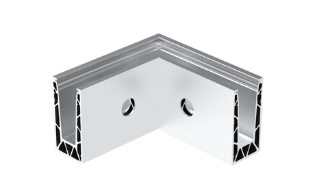 AL profile,  side mount- 90°conector