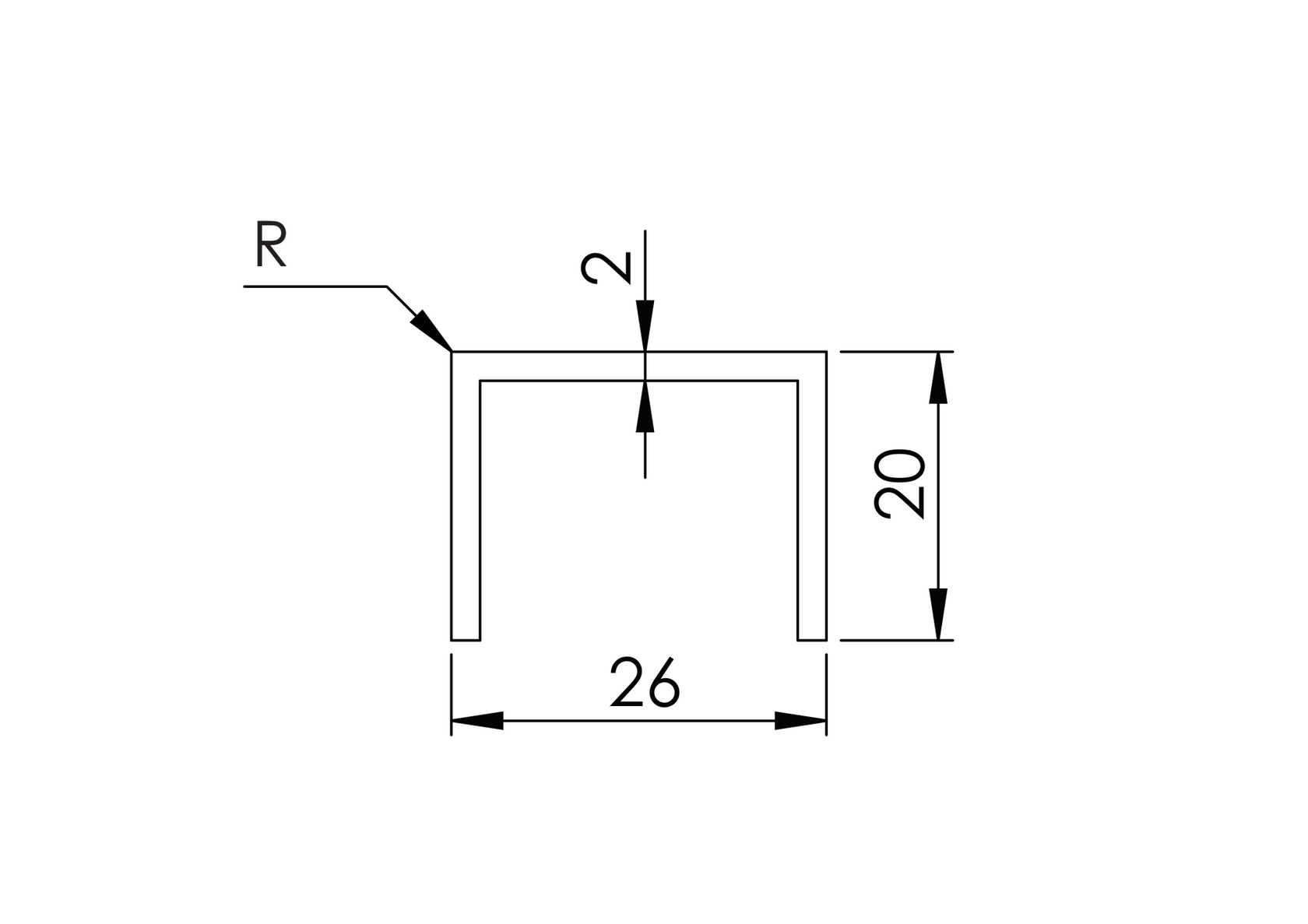 Handrail for glass AL