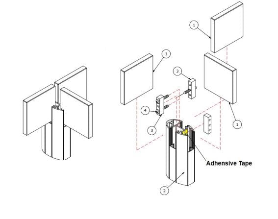 Aluminium pole, VK-straight, corner R