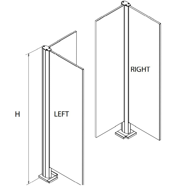 Aluminium pole, VK-straight, corner R