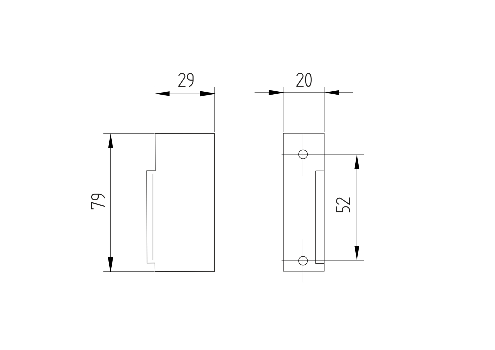 Electromagnetic lock with auxiliary contact, 12-24V AC/DC