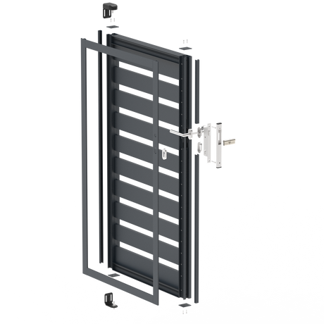 Single-wing aluminium gate 1,025x1,50m with 20x100 R7016 filling - set