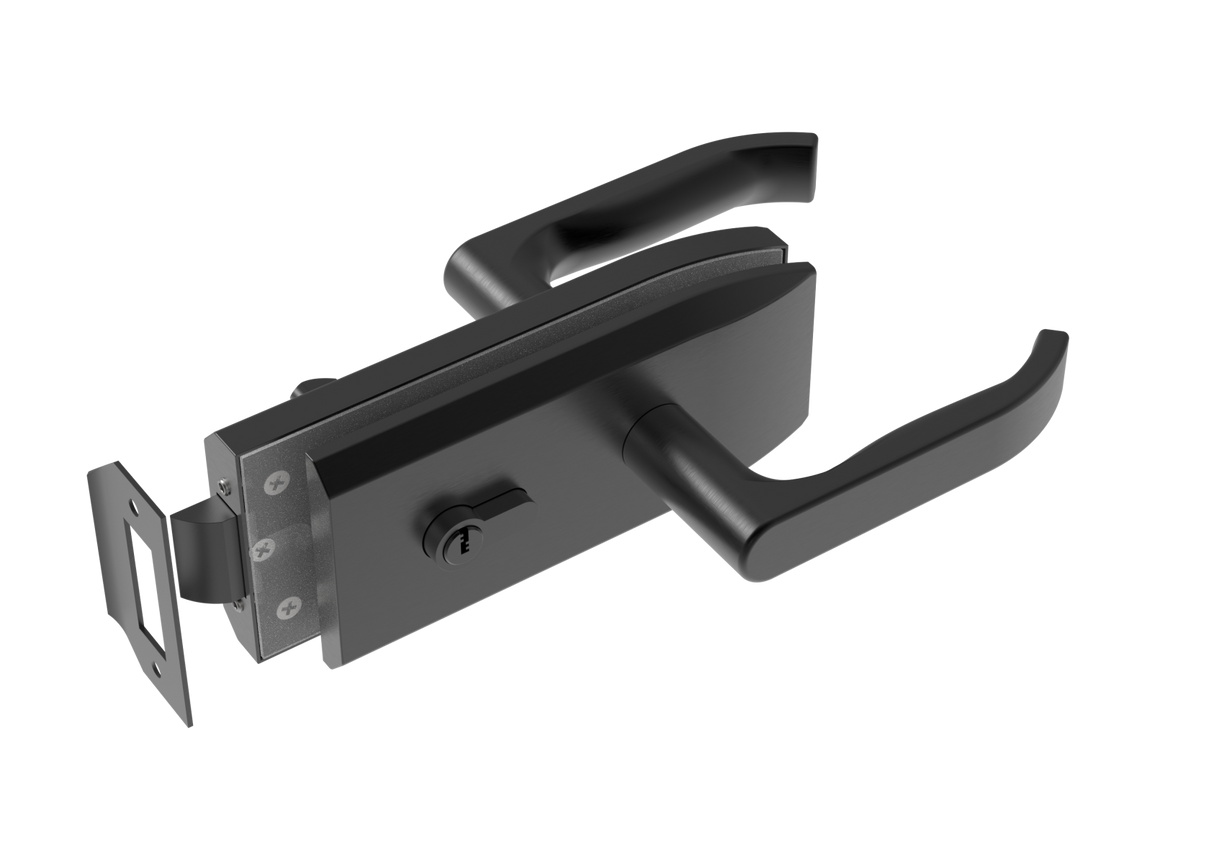 Lock for glass door inox, glass t 8,10,12mm BLACK