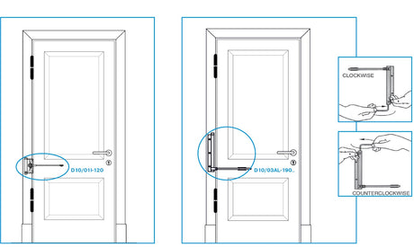 Spring door closer, Aluminium