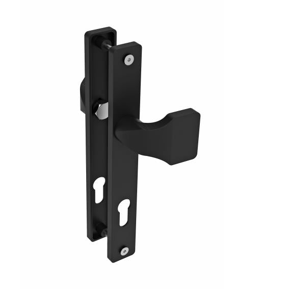 Door handle set - ball+ball with plate, Zamak