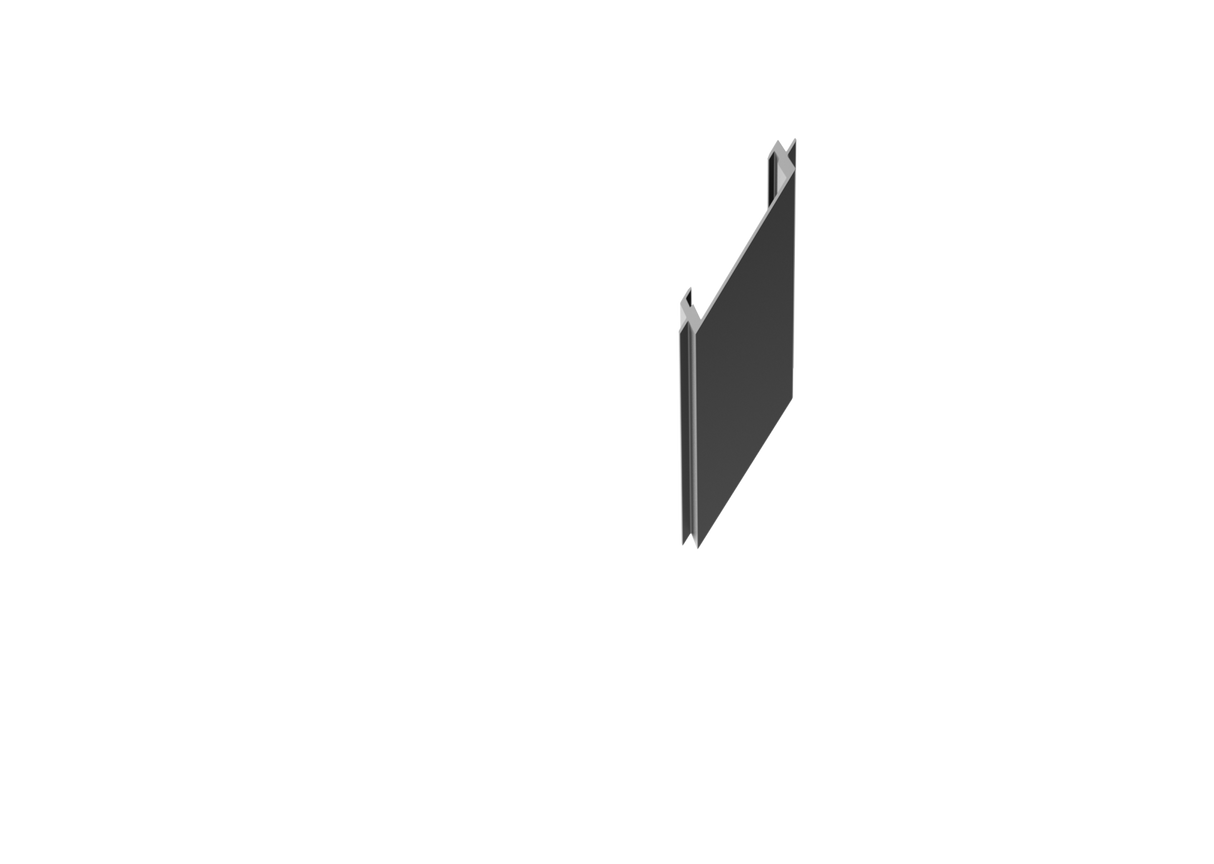 Narrow slanted cover strip for 20mm post profiles R7016