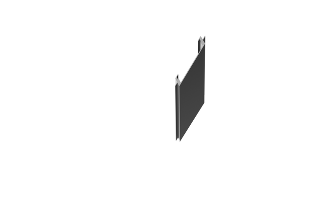 Narrow slanted cover strip for 20mm post profiles R7016