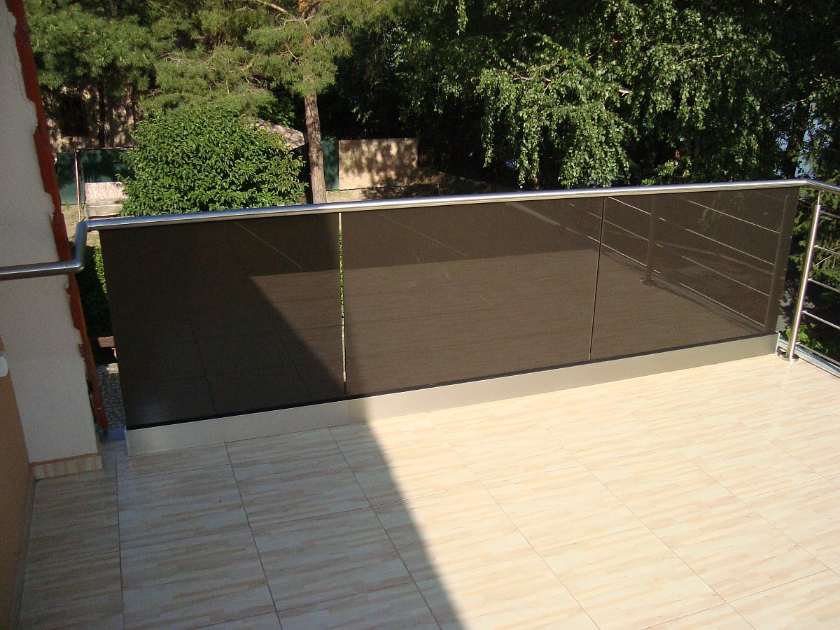 Glass railing, aluminium profile, 2500x1000mm