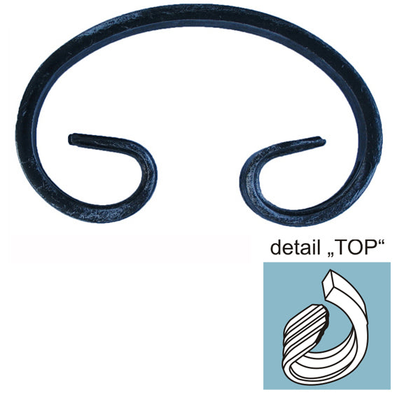 Scroll "C" h150, b80, 12x6mm