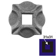 Rosette 100x100, 31x31, t10mm