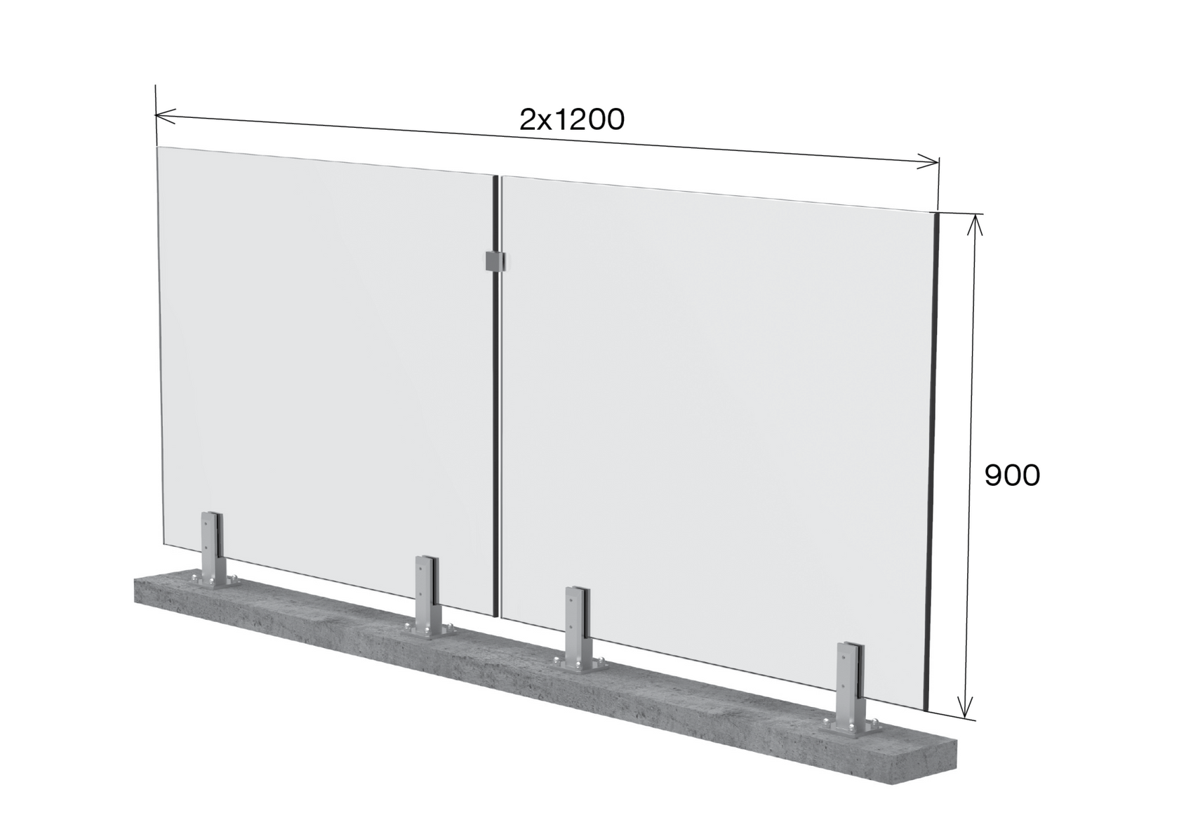 Frameless glass juliette balcony spigot