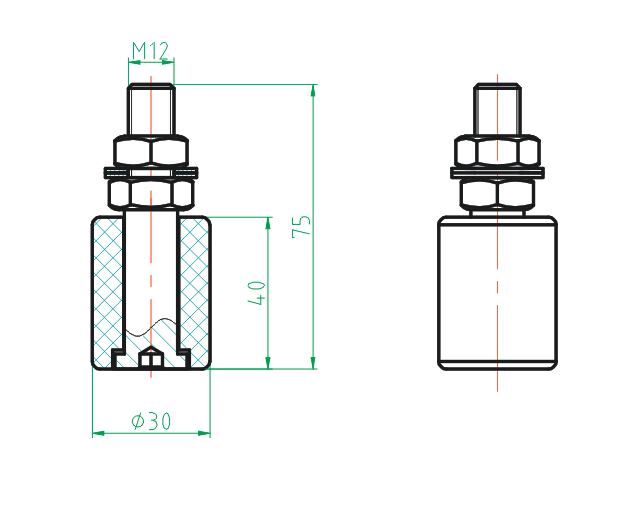Plastic wheel Zn, D30mm, white