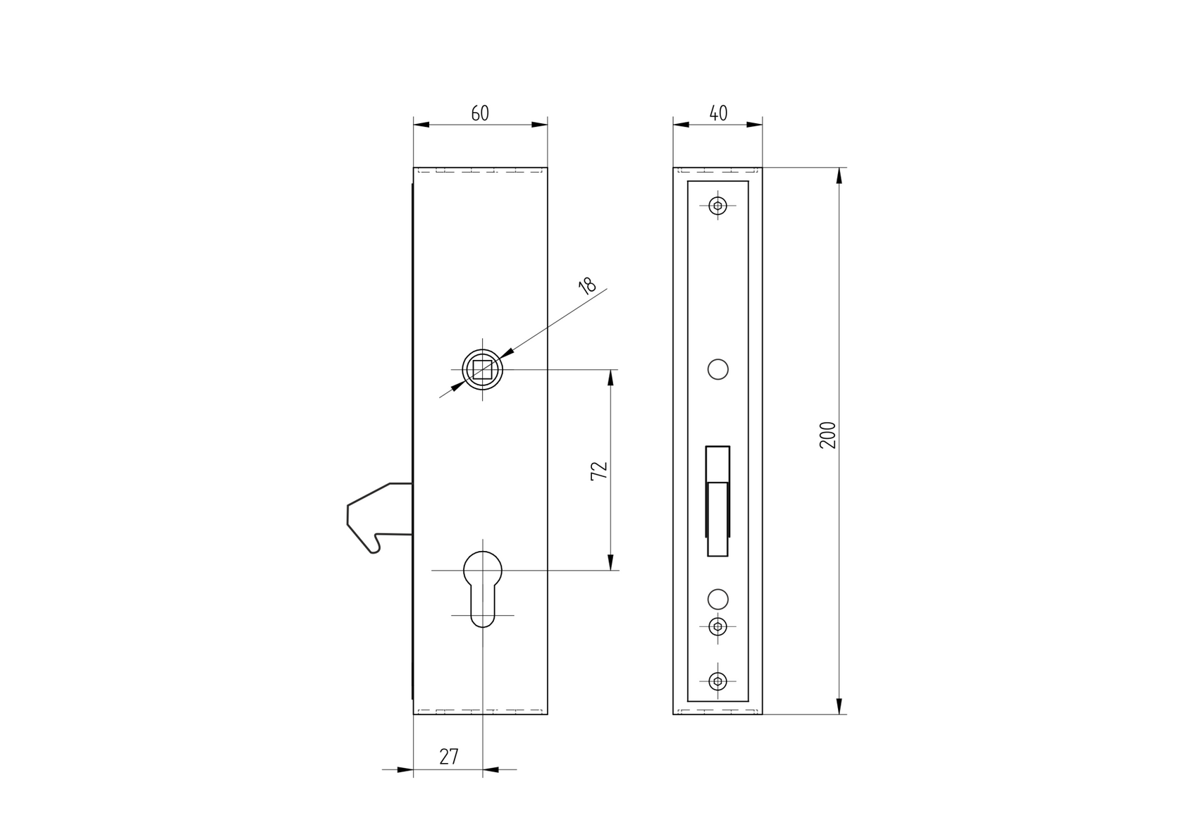Sliding gate lock box, 60x40