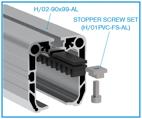 Guiding bottom profile AL, 90x99mm, L3m, RAL7016