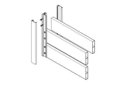 Aluminum fence adapter for fillings 20/18/16/14 - 6000mm