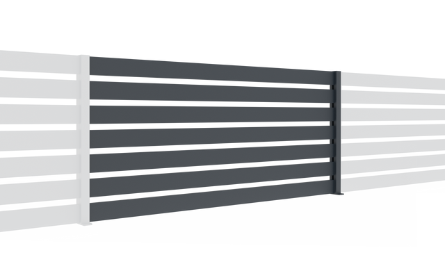 Aluminium Fence assembly with a slat 20x100, 0,9x2m