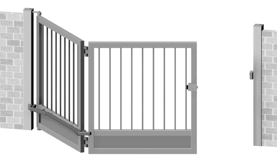Folding mechanism for swing gates