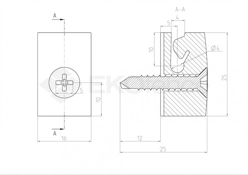 Príchytka nap. drôtu so skrutkou PE zelená 10ks