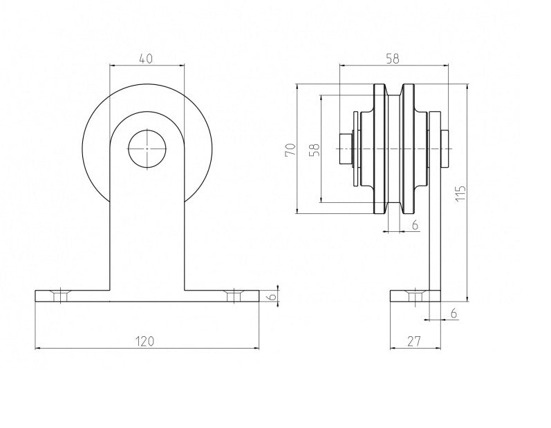 sliding barn door hardware - "Simplex"