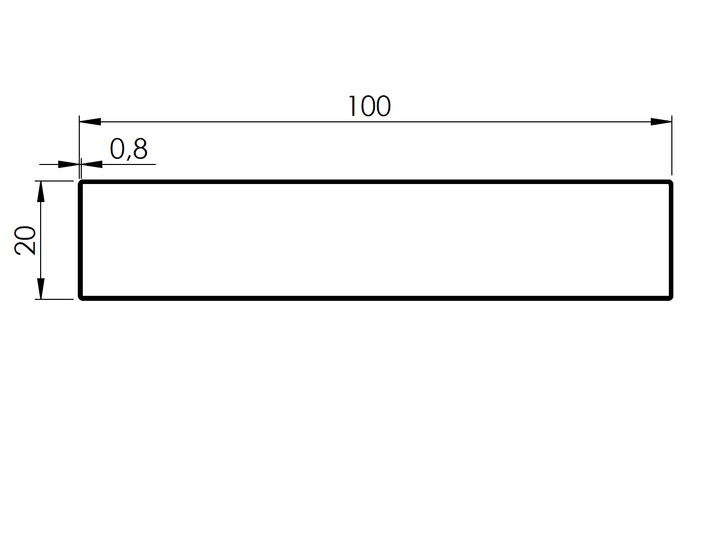 Stainless steel square profile