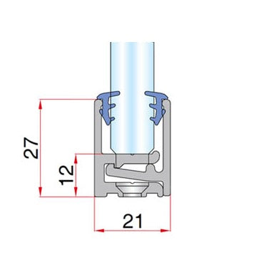 Aluminum profile AL-Elox 21x27 mm