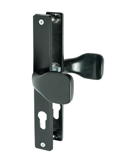 Door handle set - ball+ball with plate, Zamak