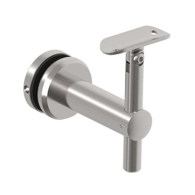 Glass-mounted handrail bracket