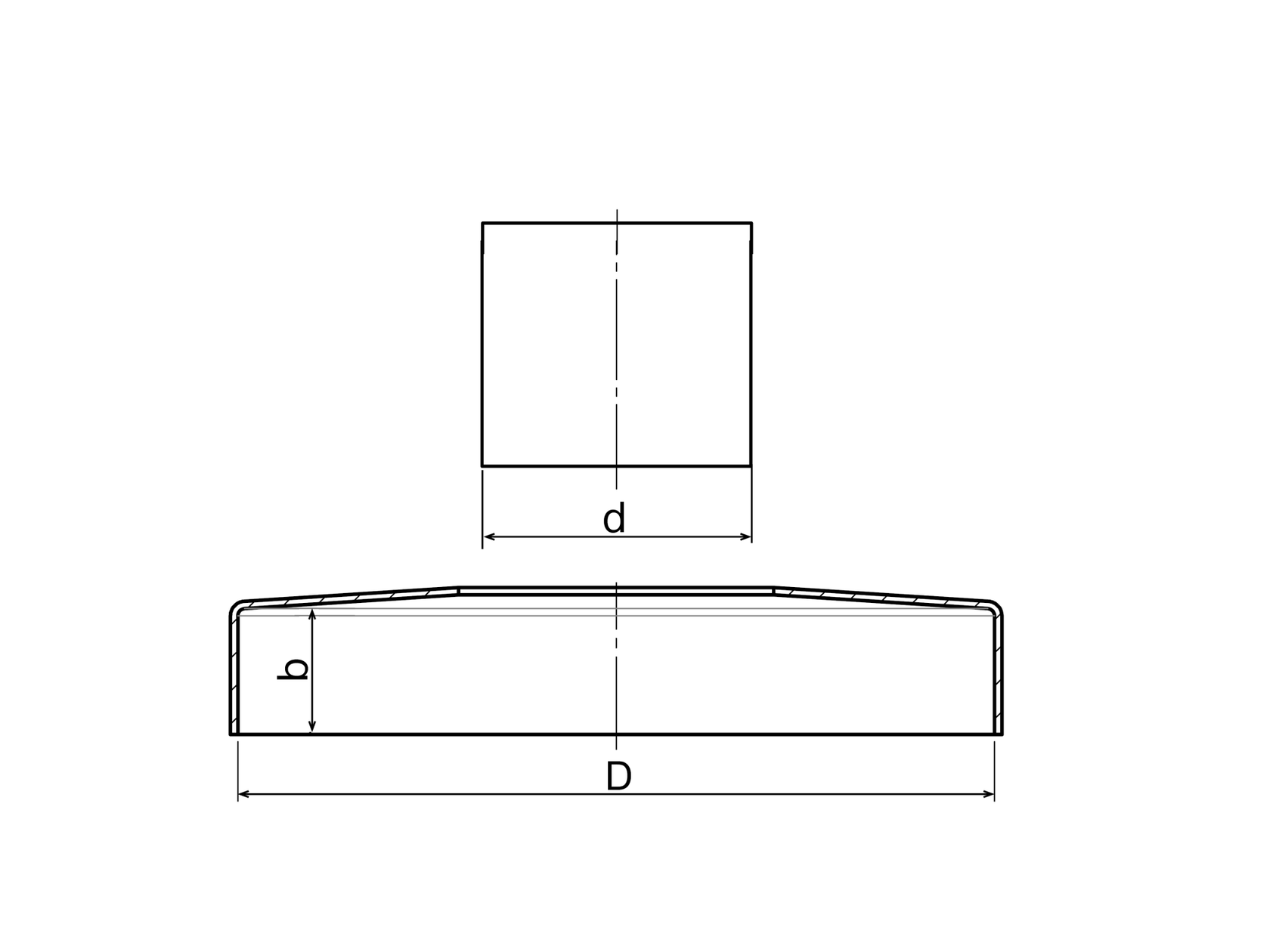 Base cover AISI304, D105/d48,3x2/25mm