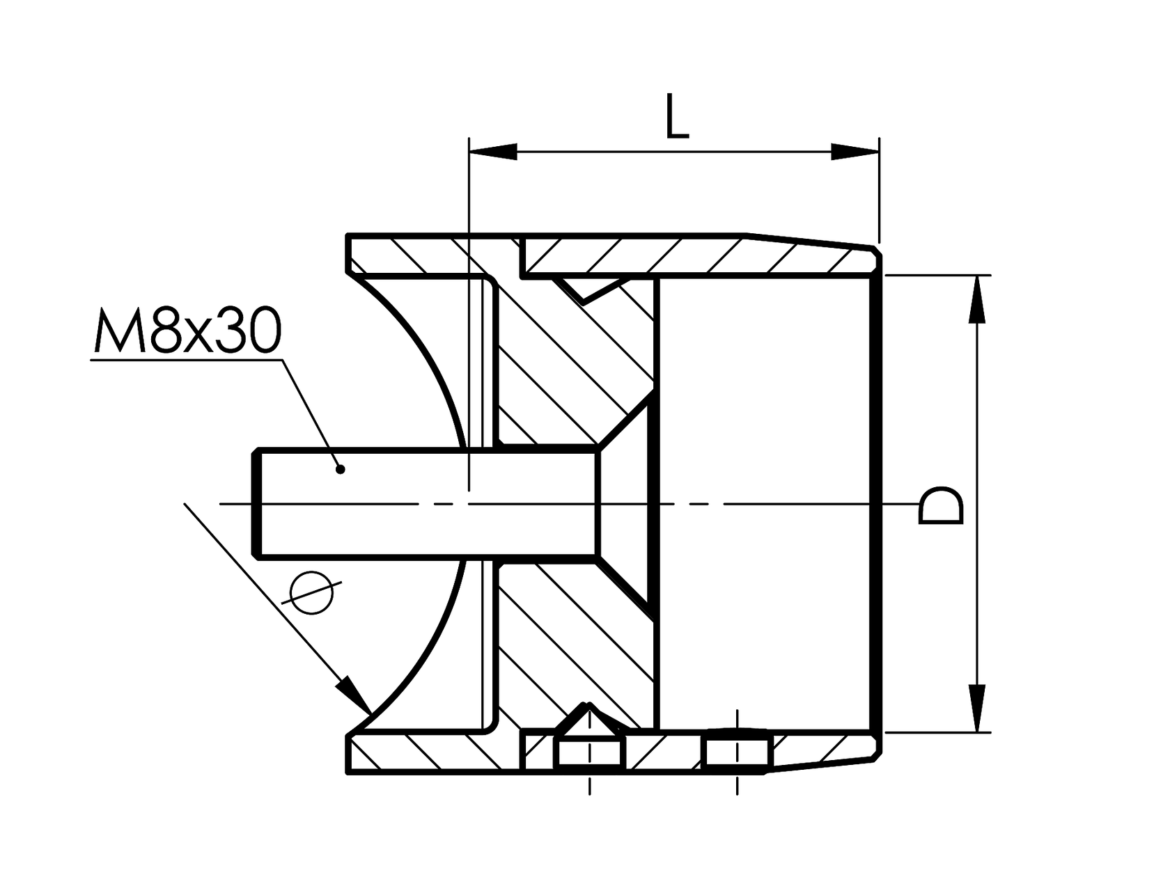 Tube - flat centerline crossbar holder- axial