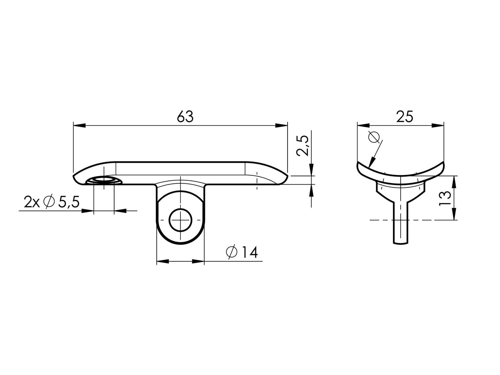 Handrail saddle - tub