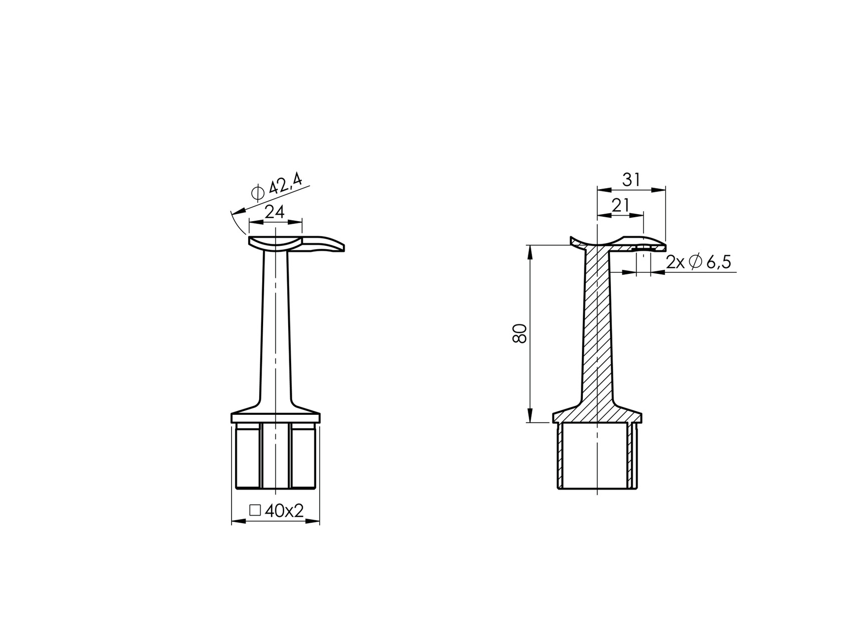 Handrail bracket for corners