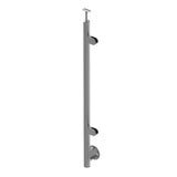 Inox pole - side anchoring, straight - left + plat