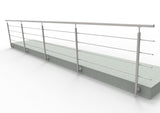 Stainless railing, AISI304, 6000x900mm, BR