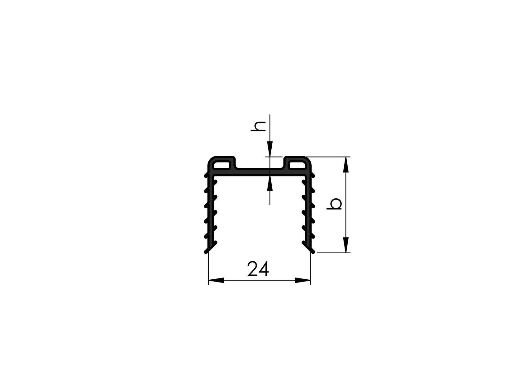 Rubber profile for cap rail