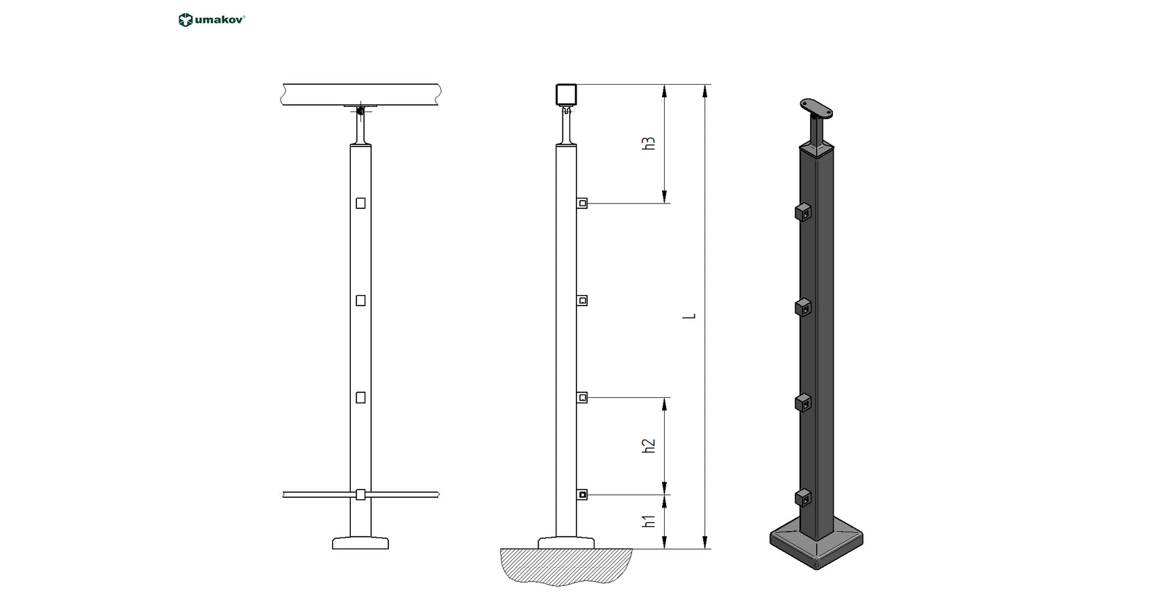 Inox pole, JP, VK-straight