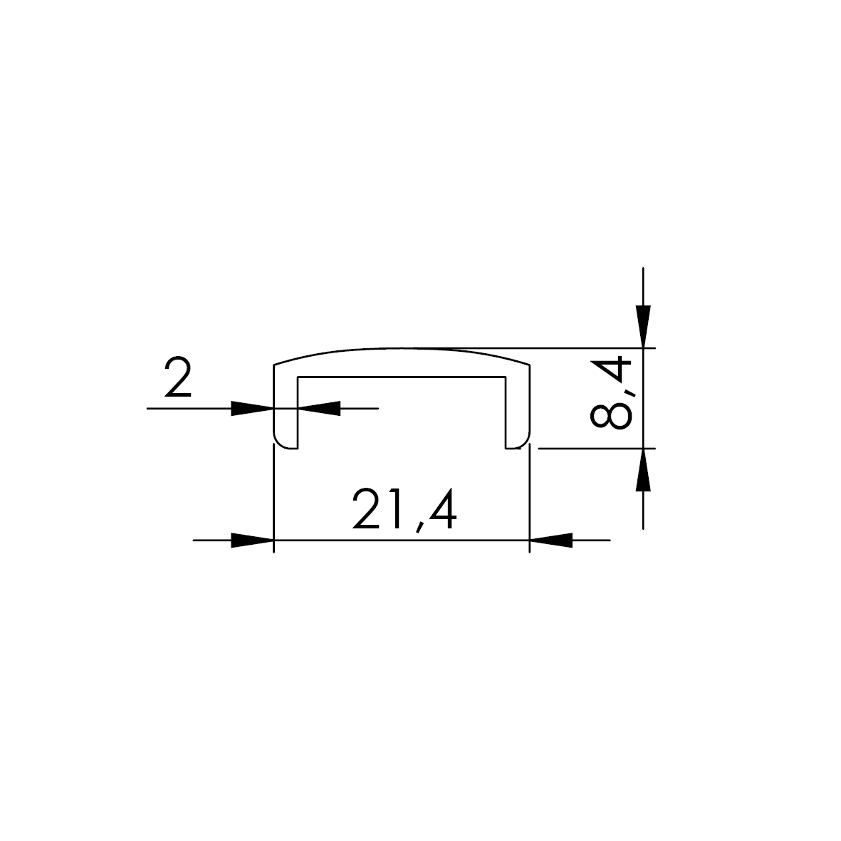 Handrail for glass AL-elox